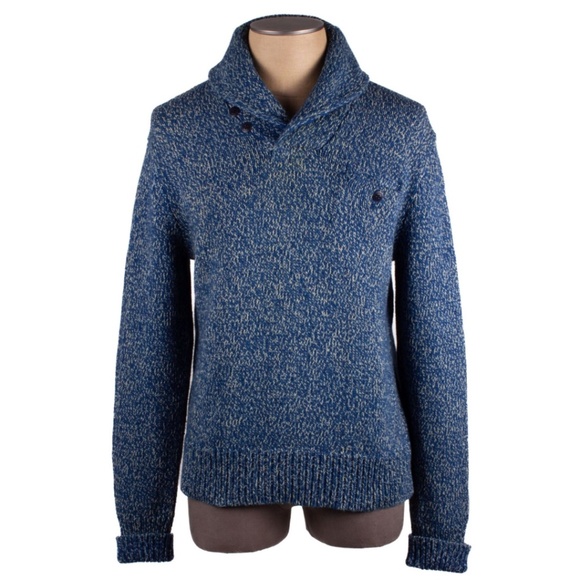 RRL RALPH LAUREN DOUBLE RL BLUE COTTON SWEATER - Picture 1 of 7